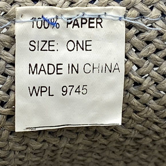 Look Smart Straw Hat Reversible OS‎ Blue Beige Tags still Attached - Picture 8 of 12